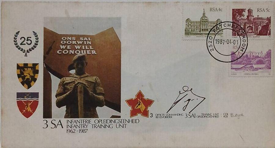 FDC infantry training unit autographed by the commanding officer Col. BURGER