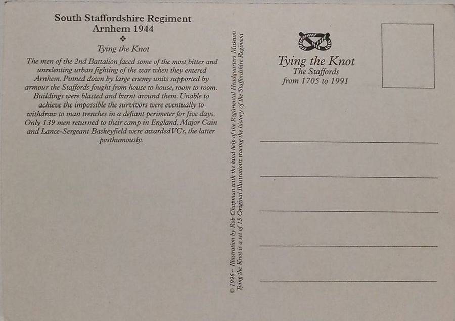 Set of Three military postcard "Tying The Knot" illustrations by Rob Chapmam