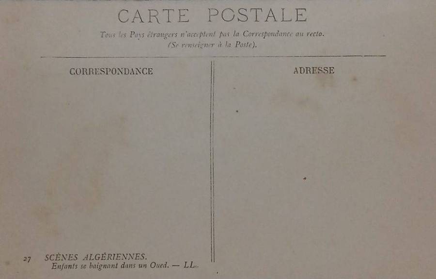 Mint Real picture postcard of Scenes from Algeria ( infants se baignant dans Un Oued)