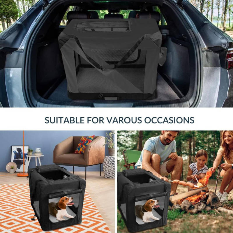 Pet Ventilated Collapsible Portable Mesh Travel Carrier Including Collapsible Silicone Pet Bowl and