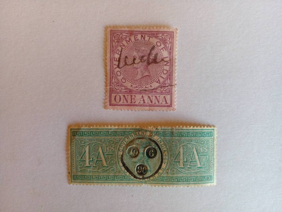 India 1882-1900 Q Victoria Revenue Stamps