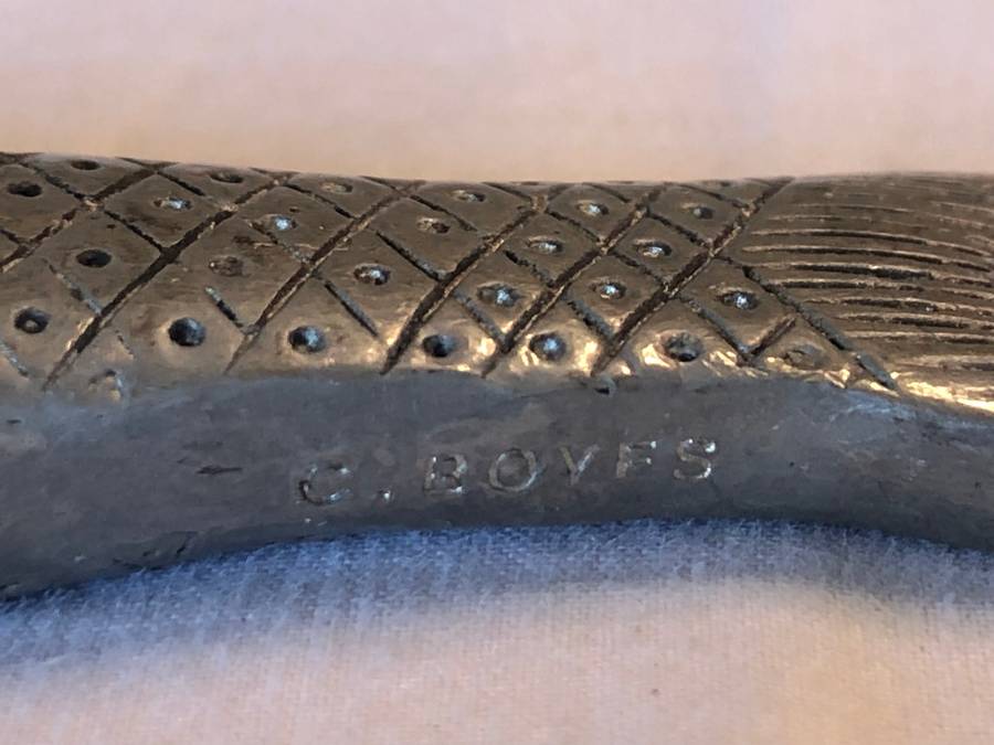 Carrol Boyes fish pattern cheese knife - non serrated blade