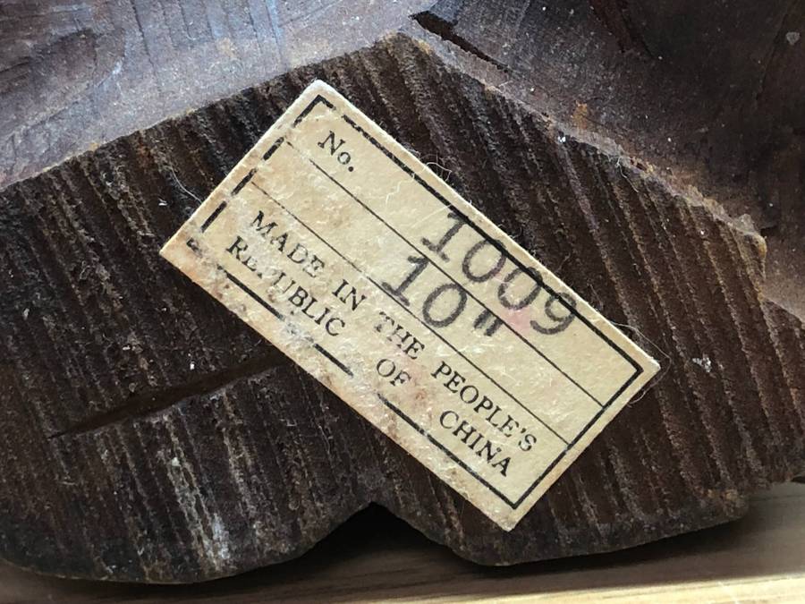 Numbered 1009 LTD edition carved Chinese rosewood figure of an immortal wise man c19th C