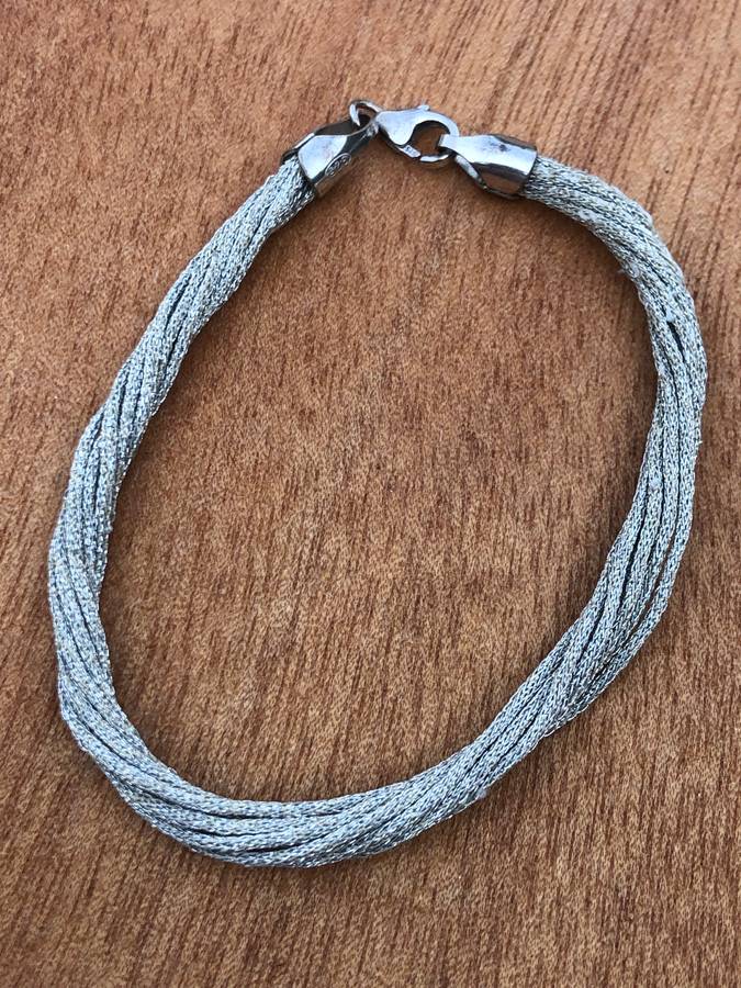 Sterling silver 925 marked rope bracelet - 1.6g