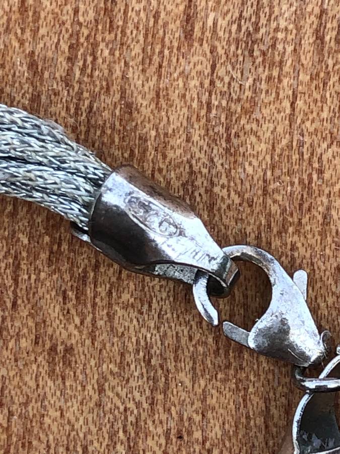 Sterling silver 925 marked rope bracelet - 1.6g