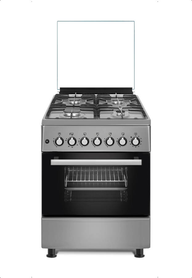 New 60x60 4 Burner Gas Stove, Gas Oven with Gas Grill - Silver/Stainless Steel