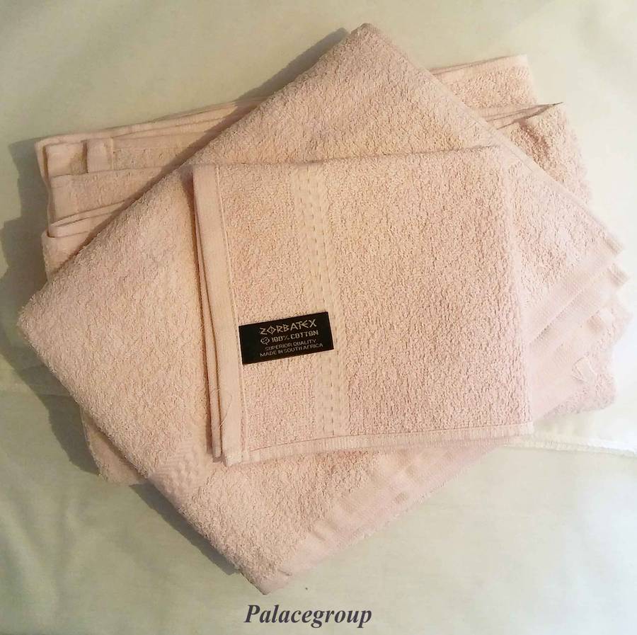 3pc Bath Towel Set, Zorbatex, Pink, 100% Cotton, Made In South Africa, See Photo's For More Info