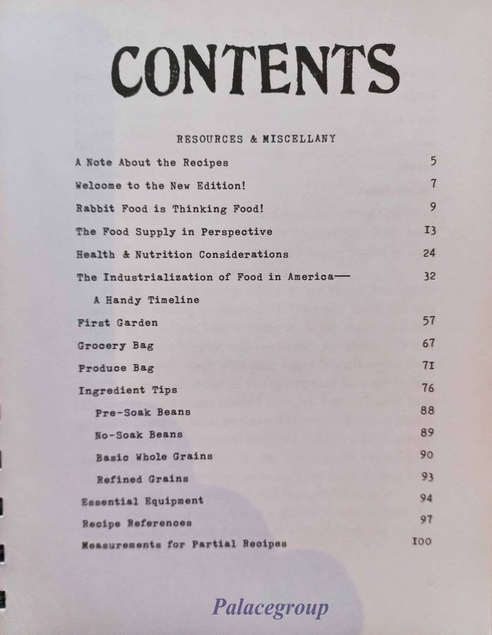 Rabbit Food Cookbook, Beth A. Barnett, +90 Vegan Recipes,  224 Pg, Paper Back