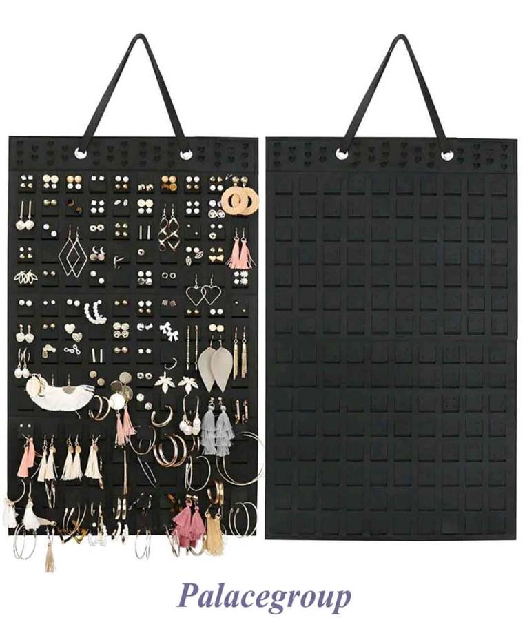Jewellery / Earring Display Organizer, Black, Filt, Size 35cm x 57cm, 10 x 15 Rows