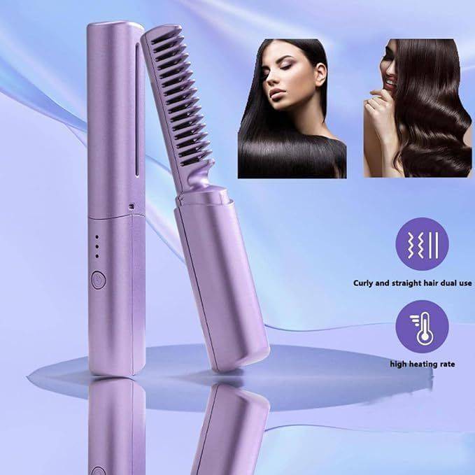 Portable Rechargeable Travel Heat Comb Hair Straightener