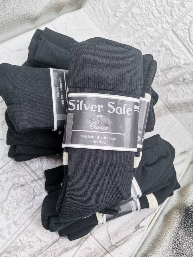 Silver Safe Socks Navy Blue