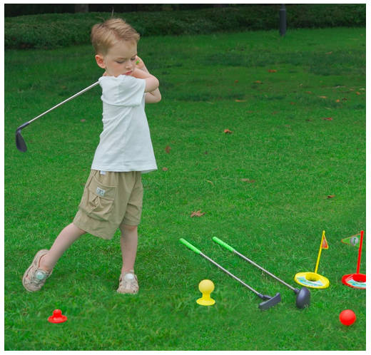 Popsunny Kids Golf Club Set for 3 4 5 Years Old, Adjustable Toddler Golf Clubs, Outdoor & Indoor Go