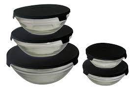 5 PC GLASS BOWL COOKING SETS
