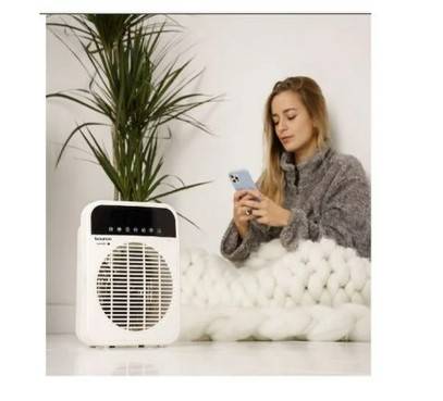 Taurus Heater Floor Fan Cream Wi-Fi Enabled , 2 Heat Settings 2000W
