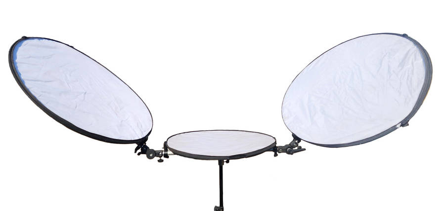 Triple reflector holder with stand and 3 x reflectors