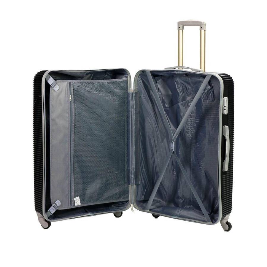 3-Piece Black Hard Shell Luggage Set by MooistarSpinner Wheels, Combo Locks & Durable Travel Design
