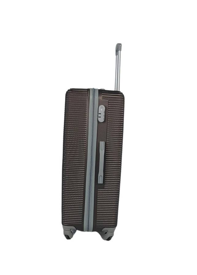 Brown 3-Piece Hard Shell Luggage Set with Spinner Wheels, Combination Locks and Nested Storage