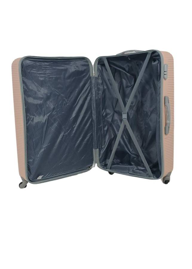Cream 3-Piece Hard Shell Luggage Set with Spinner Wheels, TSA Locks, and Lined Interior Compartments