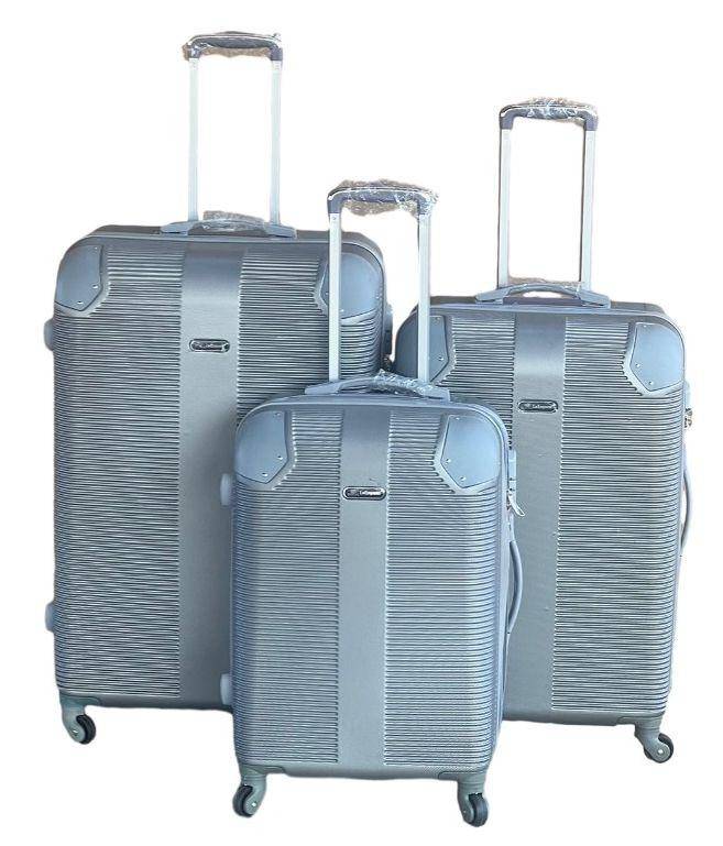 3-Piece Silver Hard Shell Luggage Set with Spinner Wheels, Built-In Lock & Fast Delivery in SA