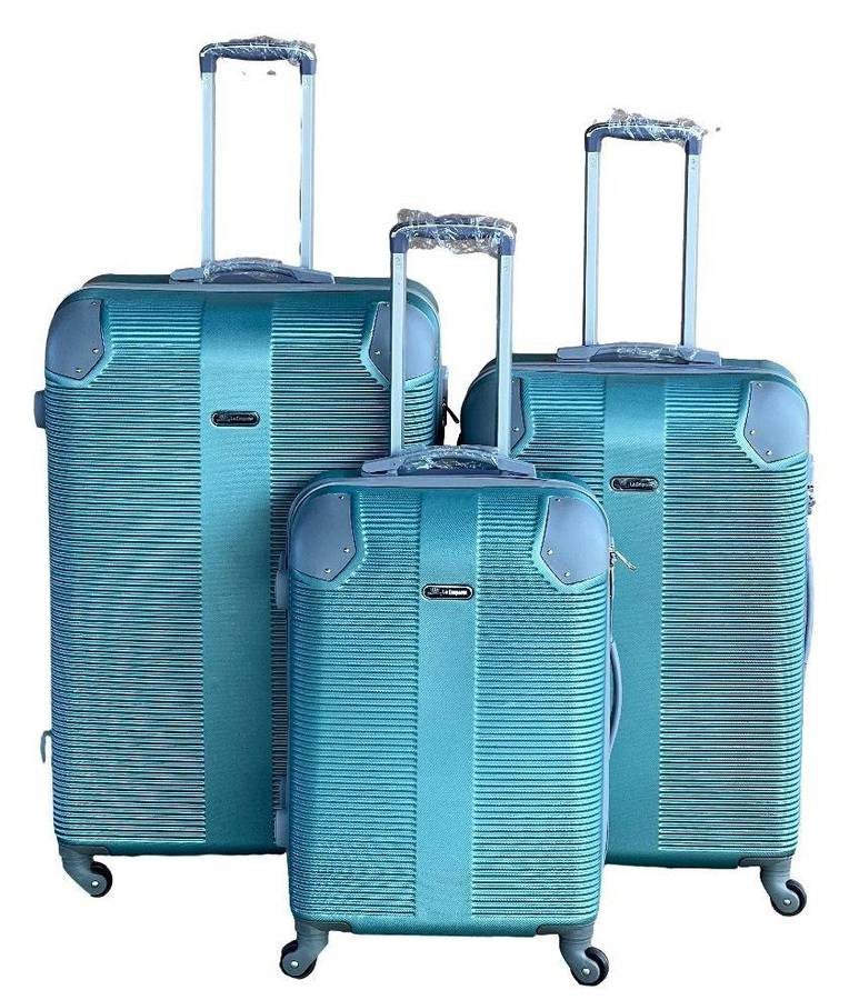 3-Piece Silver Green Hard Shell Luggage Set with Spinner Wheels, Built-In Lock & Fast SA Delivery