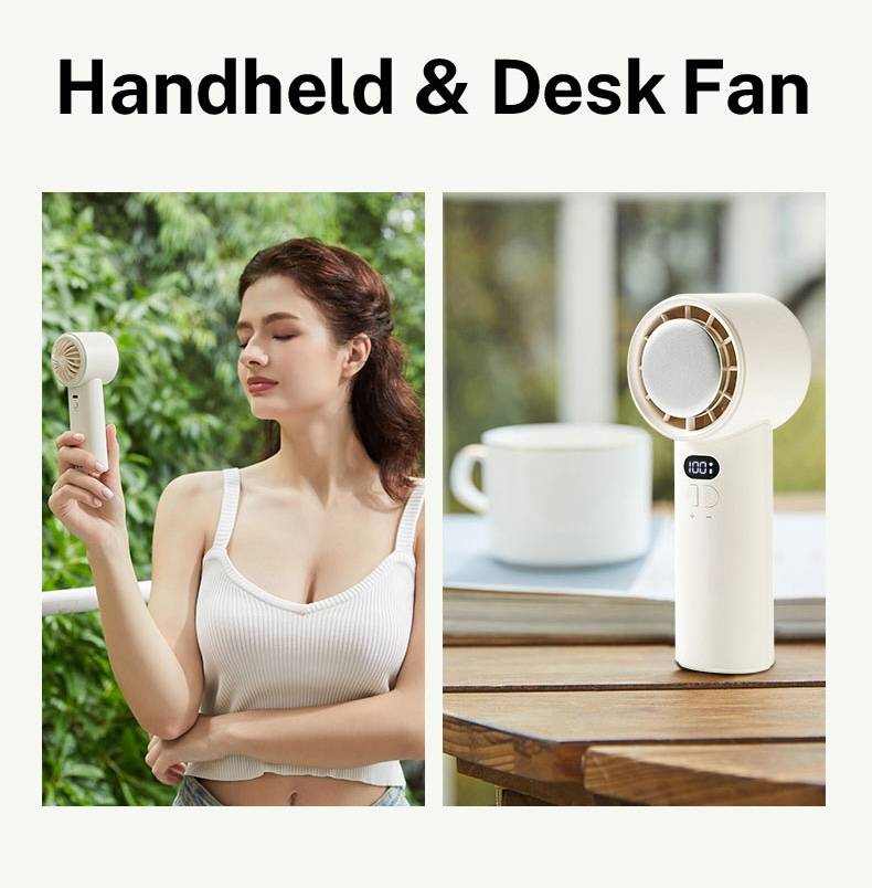 Handheld Turbo Fan with Instant Cooling Pad