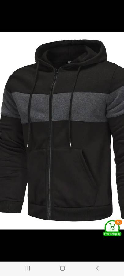 Winter leftover special - Black and gray zippered hoodie