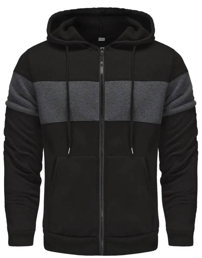 Winter leftover special - Black and gray zippered hoodie