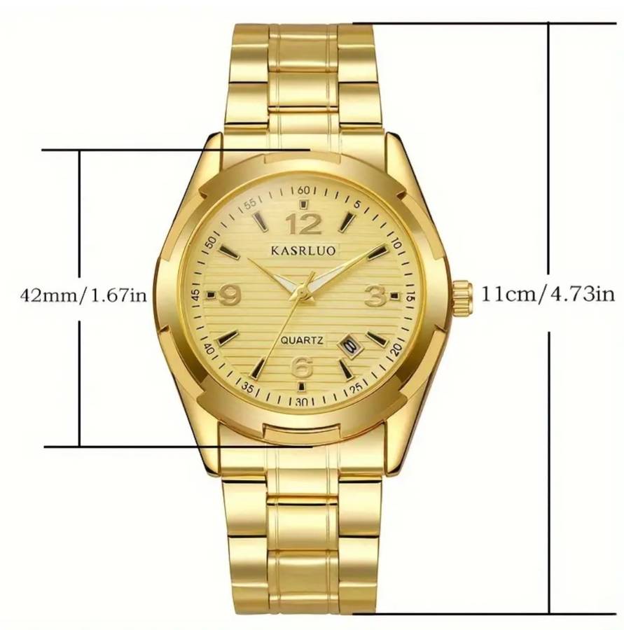 Kasrluo mens buiseness watch with stainless steel strap