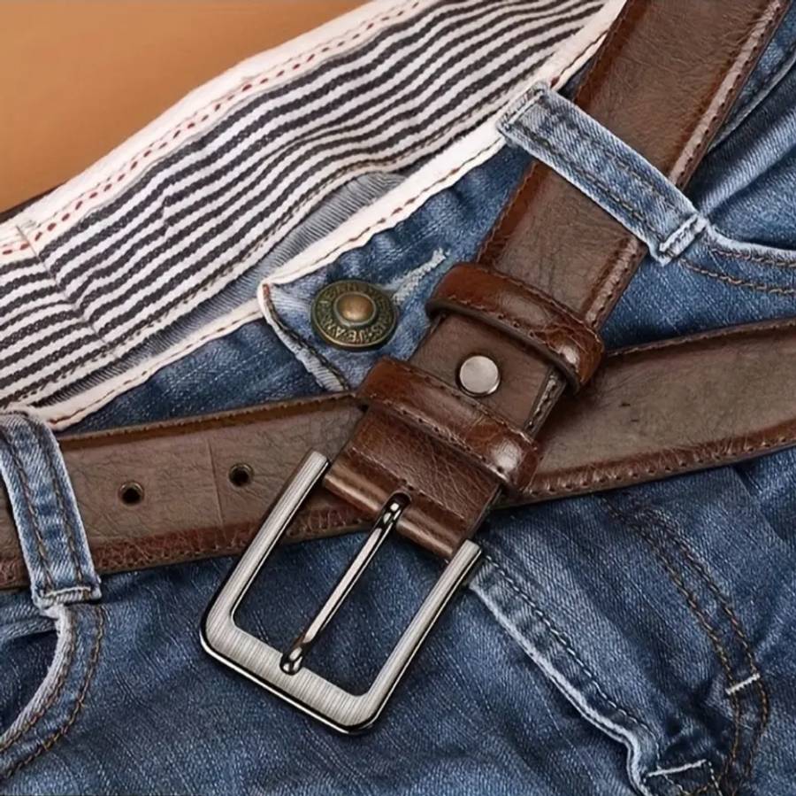 Mens genuine leather belt