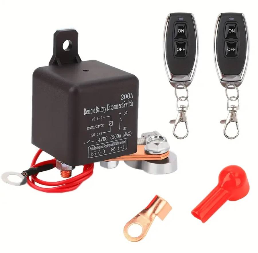 Vehicle security enhancement - Remote control battery disconnect relay