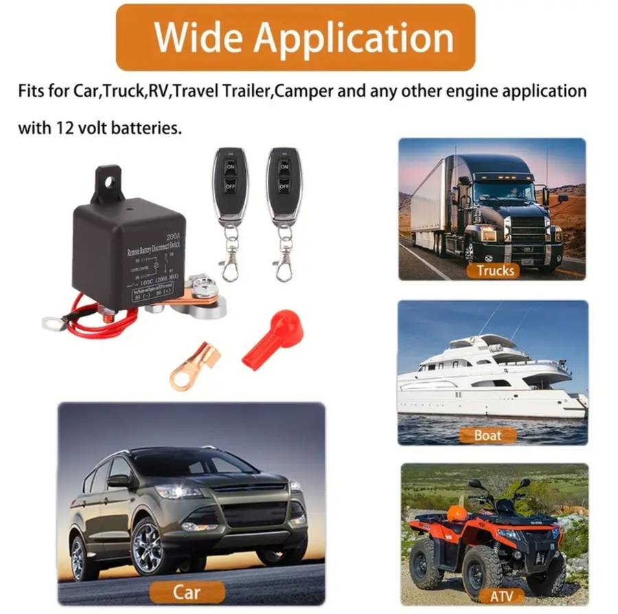 Vehicle security enhancement - Remote control battery disconnect relay