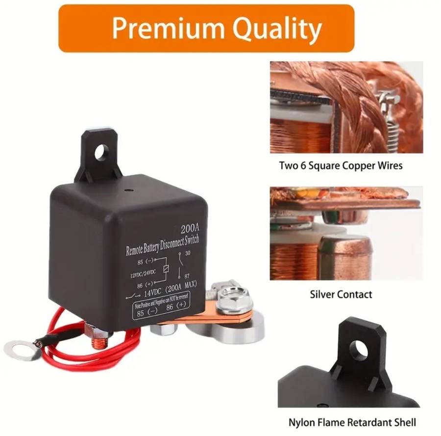 Vehicle security enhancement - Remote control battery disconnect relay
