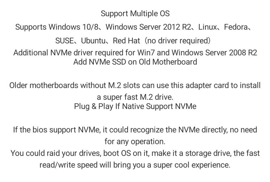 NVME to PCIe4 adapter card for Solid State Drive