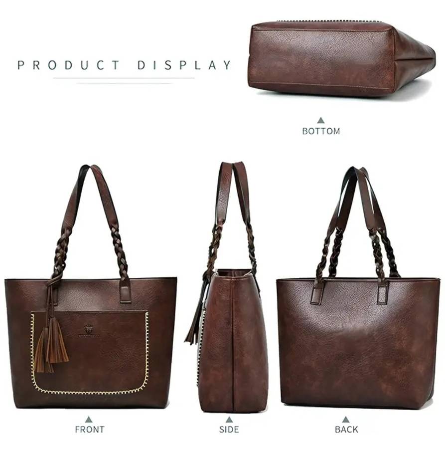 Womans stylish red tote bag