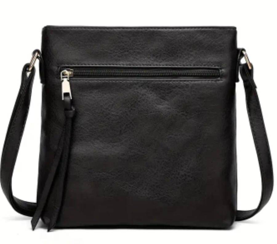 Black shoulder sling or cross body handbag