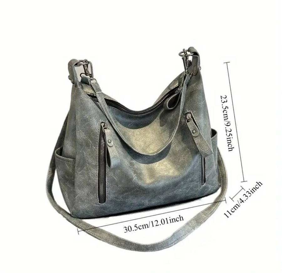 Vintage inspired PU leather handbag