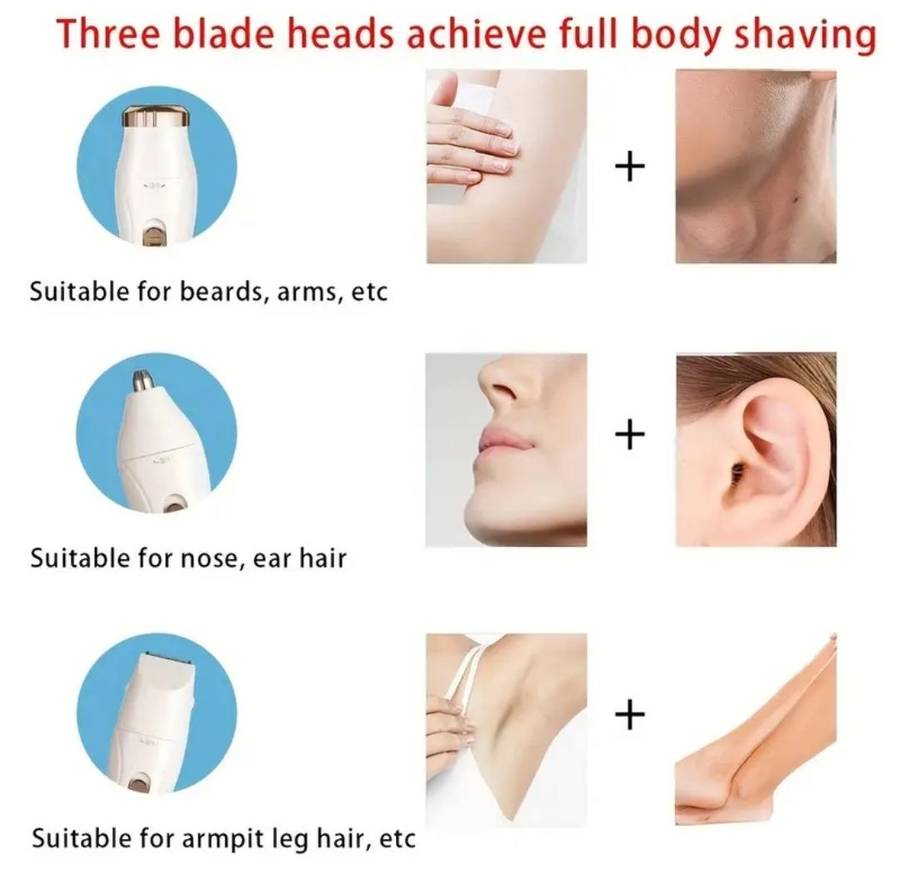 Rechargeable multifunction lady shaver