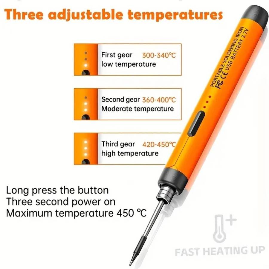USB rechargeable soldering iron