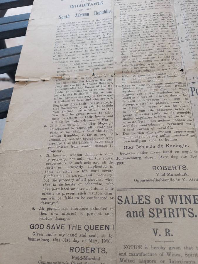 VERY RARE BOER WAR, JOHANNESBURG GAZETTE, DATED JUNE 2nd 1900