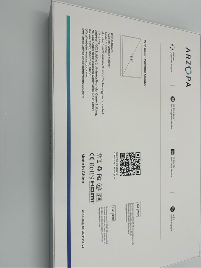 Arzopa 15.6 Portable Monitor (1080p FHD)