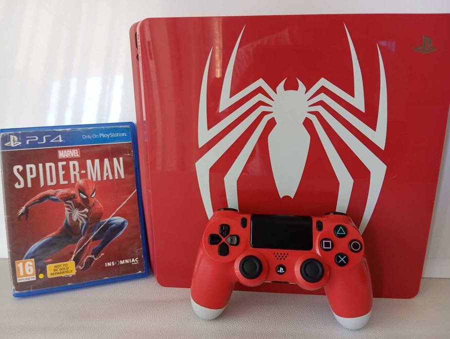 PlayStation 4 Slim Spider-Man Limited Edition  1TB + Game! Fast shipping