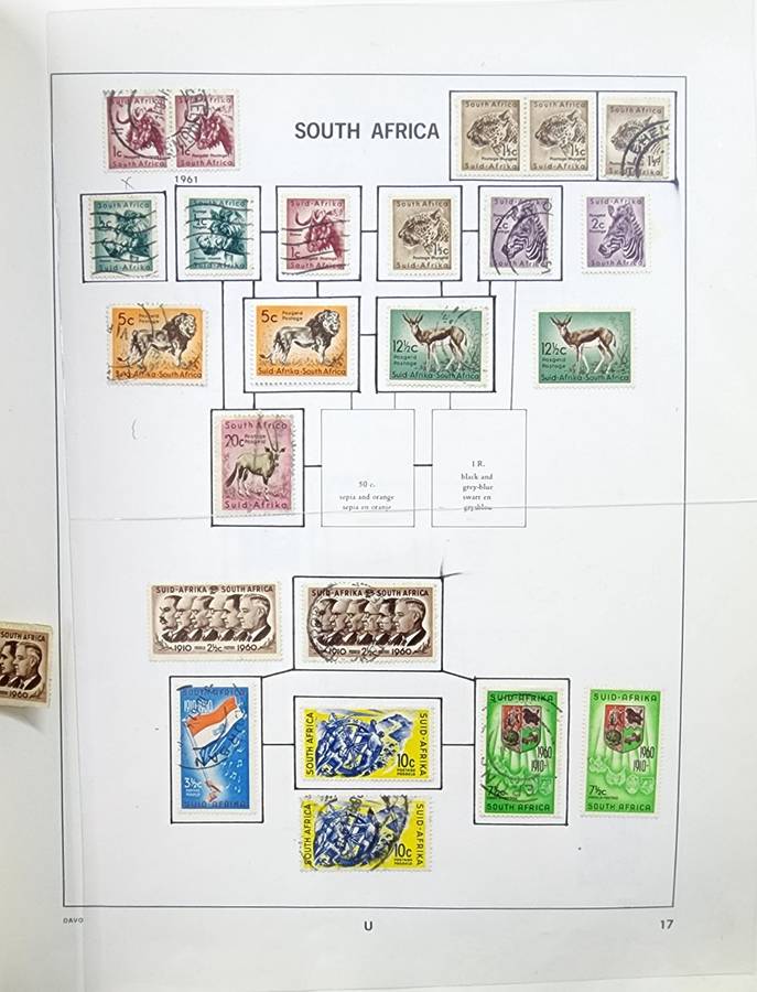 Davo Stamp Album: South Africa 1910-1994: Filled with Used Hinged: Finds Possible