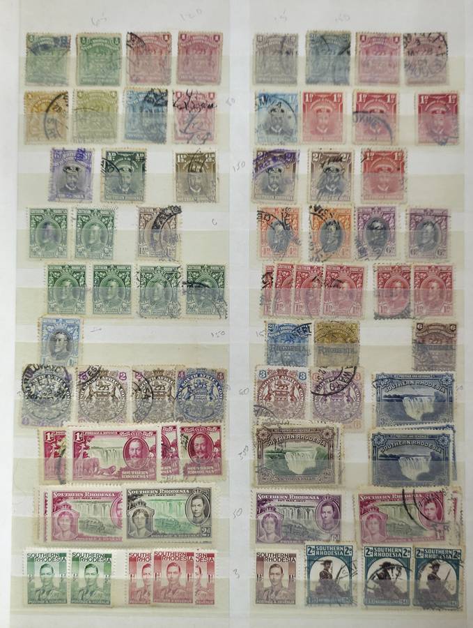 KeK Stock Book: 8 Page/ !6 Sides White with Rhodesia/ Zimbabwe Used Sets - High CV!