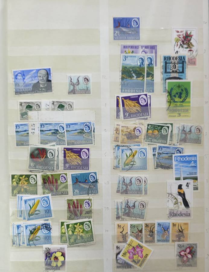 KeK Stock Book: 8 Page/ !6 Sides White with Rhodesia/ Zimbabwe Used Sets - High CV!