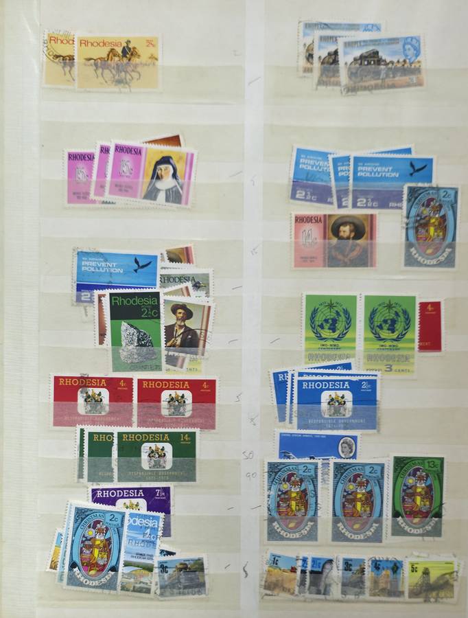 KeK Stock Book: 8 Page/ !6 Sides White with Rhodesia/ Zimbabwe Used Sets - High CV!