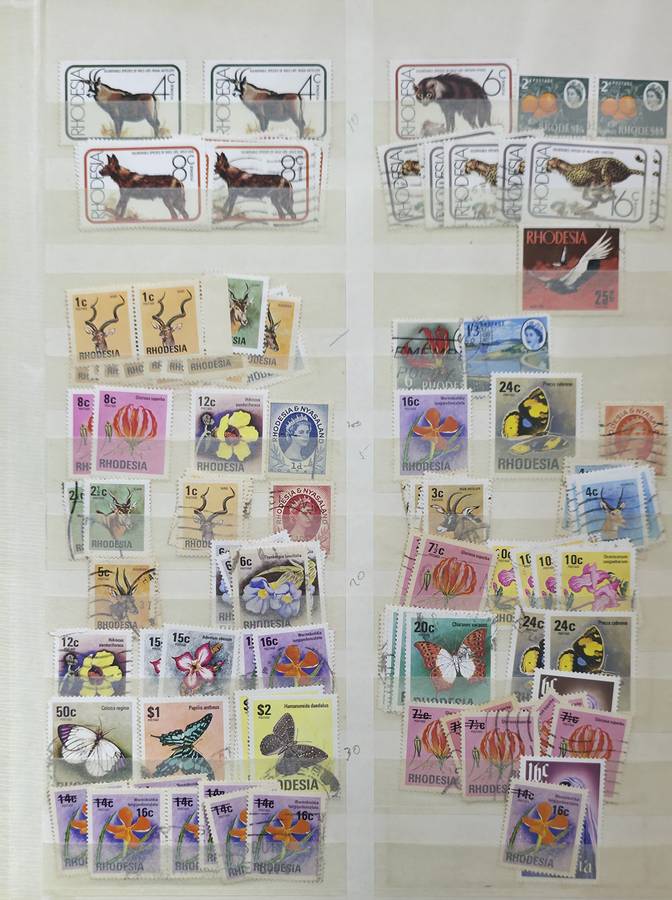 KeK Stock Book: 8 Page/ !6 Sides White with Rhodesia/ Zimbabwe Used Sets - High CV!