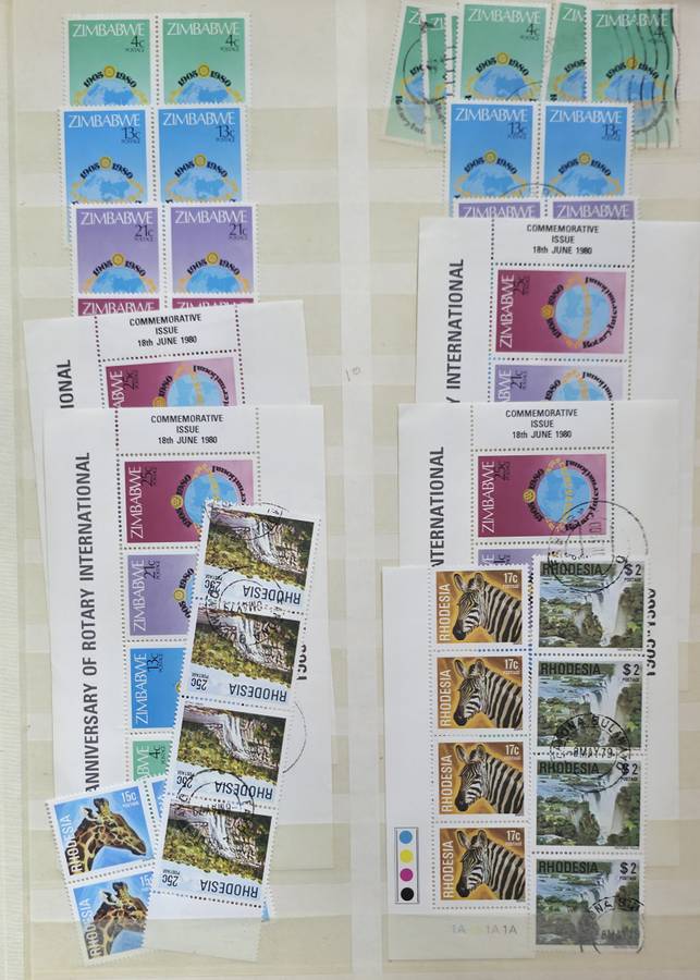 KeK Stock Book: 8 Page/ !6 Sides White with Rhodesia/ Zimbabwe Used Sets - High CV!