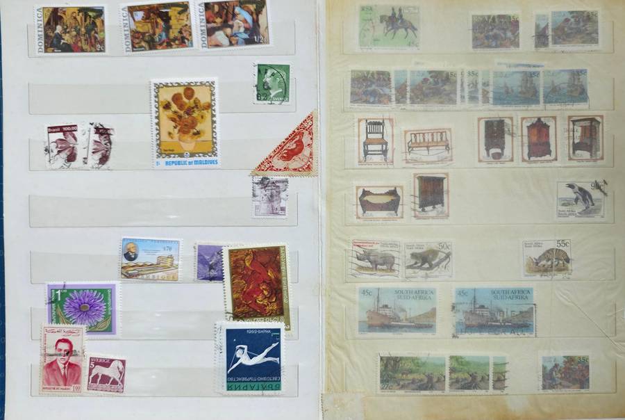 Stock Book: Medium Size 10/20 White with World Used - Nice Starter