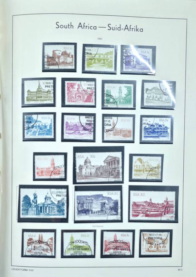 Lighthouse Stamp Album: Pre-Printed Hinge Album for Union/RSA. Some sets complete. Very Nice Starter