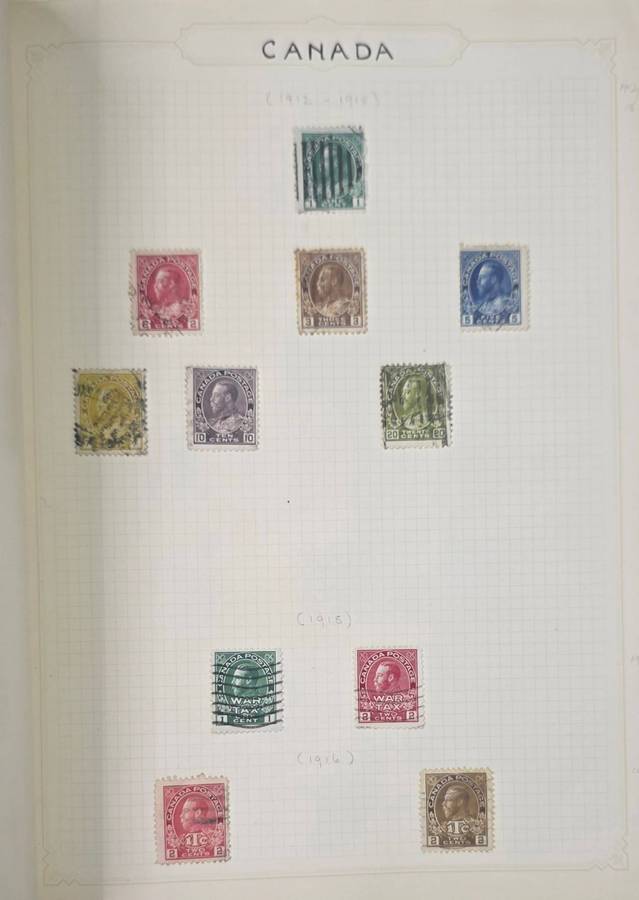 Chelsea Stamp Album: Old Hinged album with World Mix Used: Nice Starter with Finds Possible